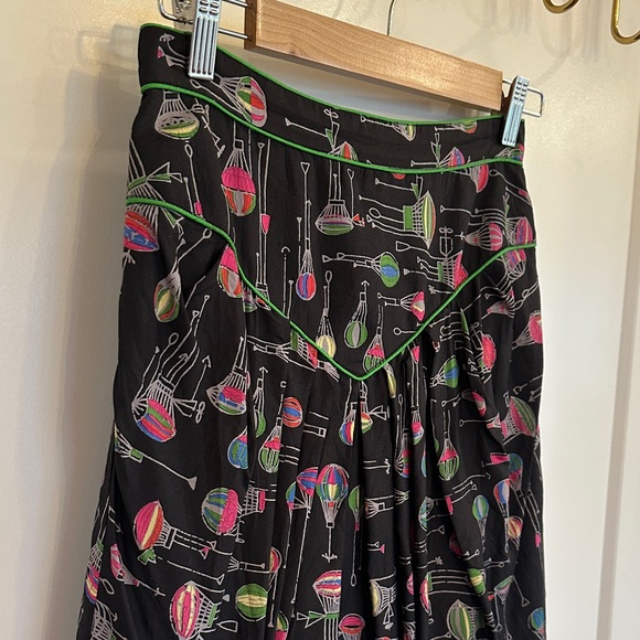 Anna Sui for Anthropologie Black Silk Bubble Skirt Size 2 - Picture 2 of 7